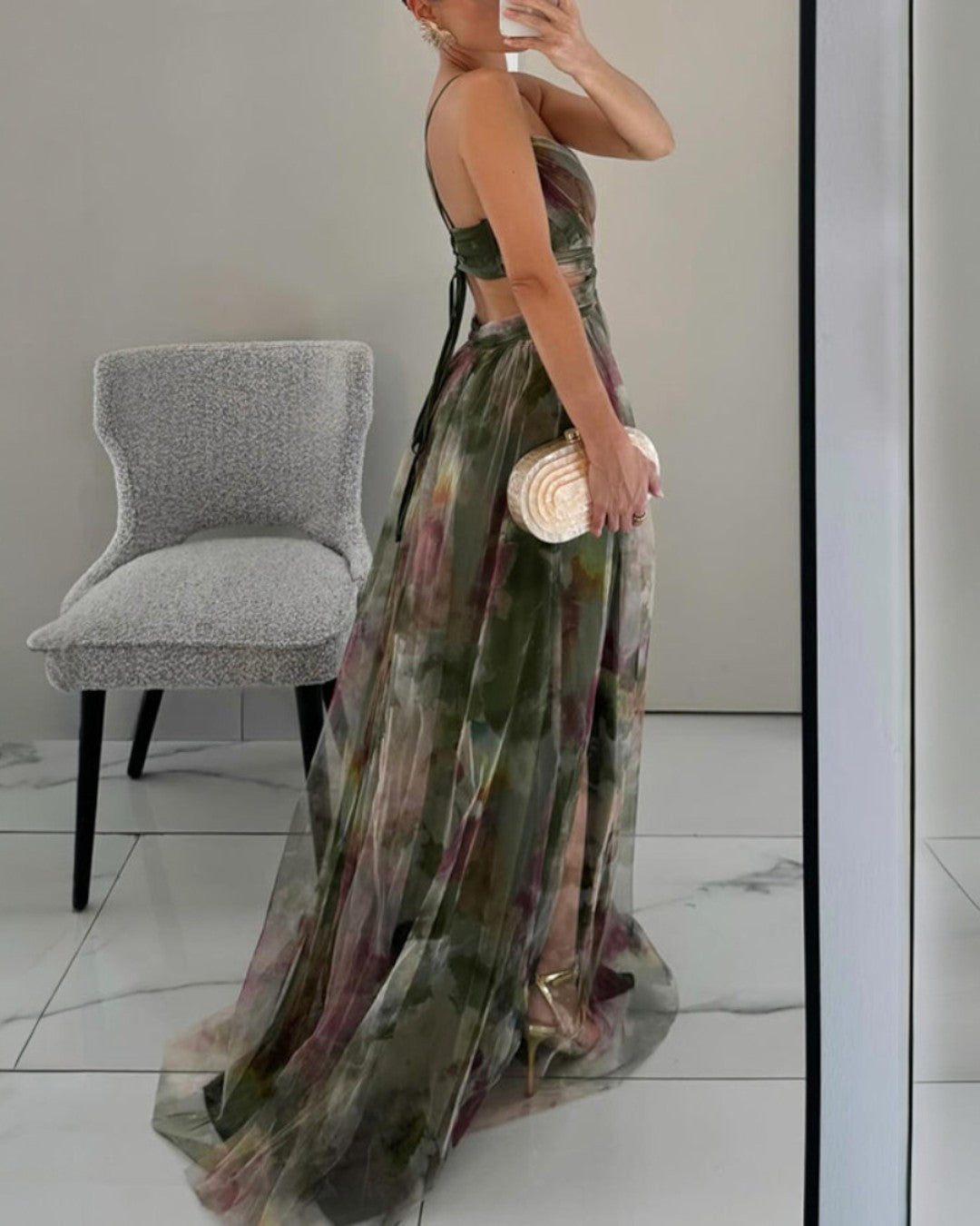Giselle | Vestido largo con un encantador estampado floral