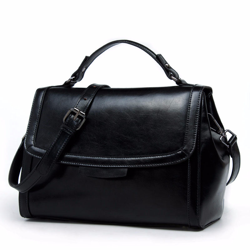 Bolso de hombro de cuero de estilo clásico