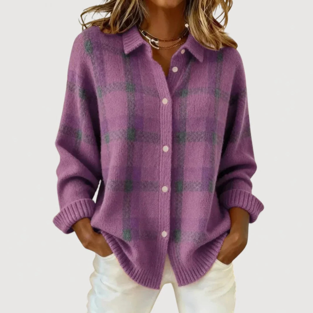 Sofia | Cardigan de Punto a Cuadros
