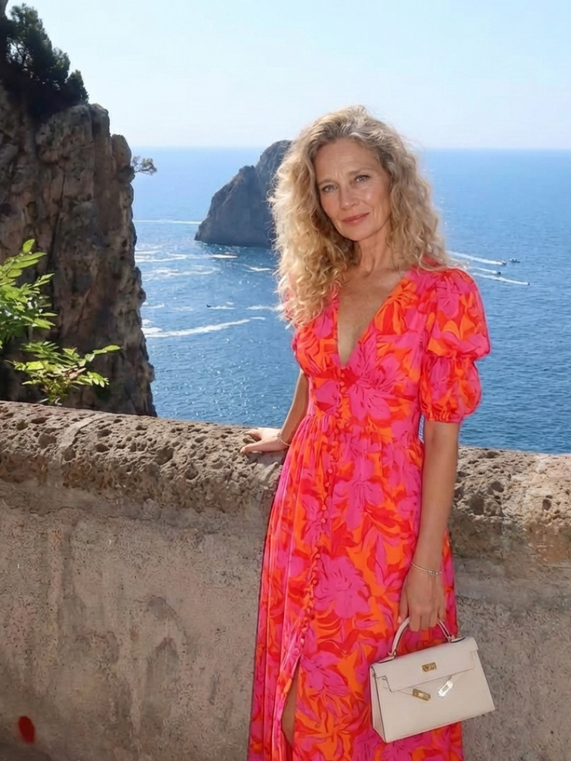 Catalina | Vestido midi floral con mangas anchas