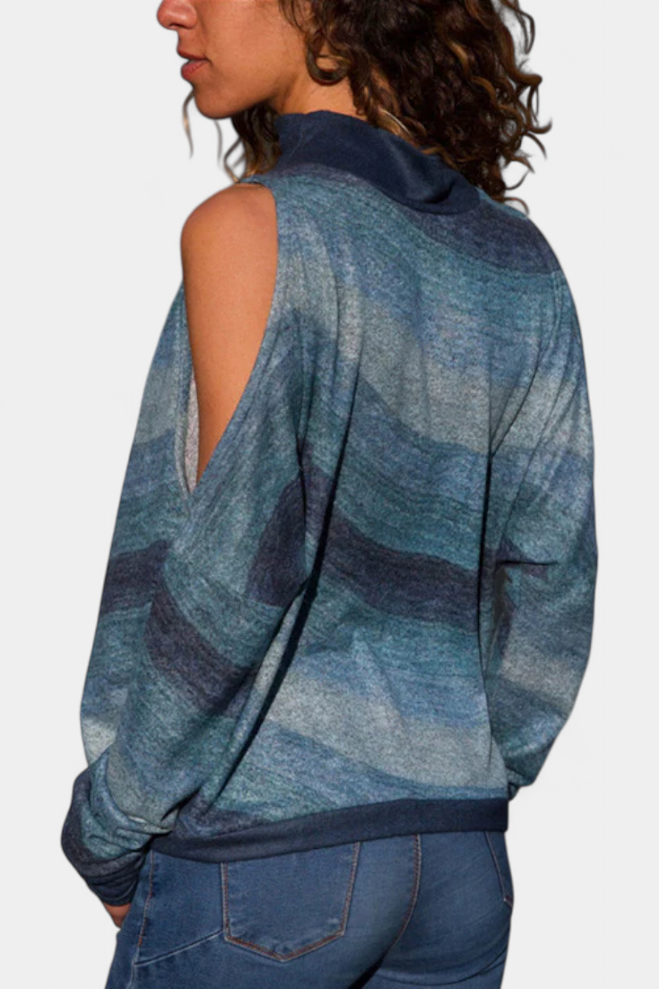 Alana - Blusa con Hombros Descubiertos y Cuello Alto