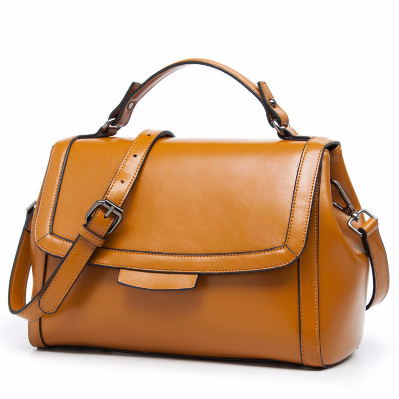Bolso de hombro de cuero de estilo clásico
