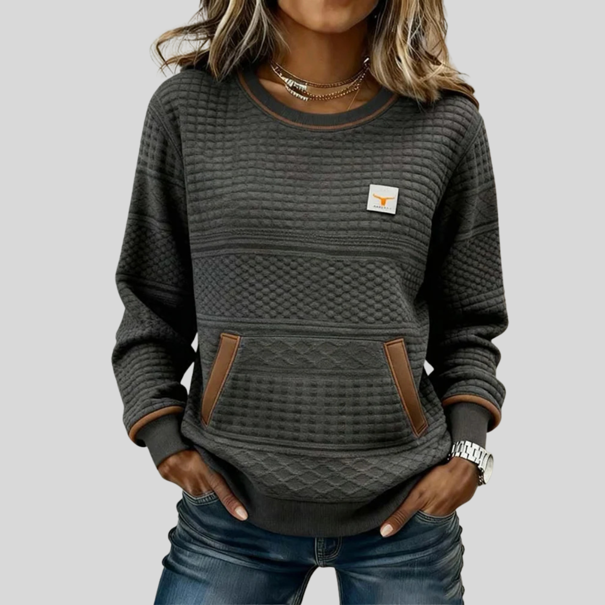 Noelle™ | Sudadera Cuello Redondo con Bloques de Color