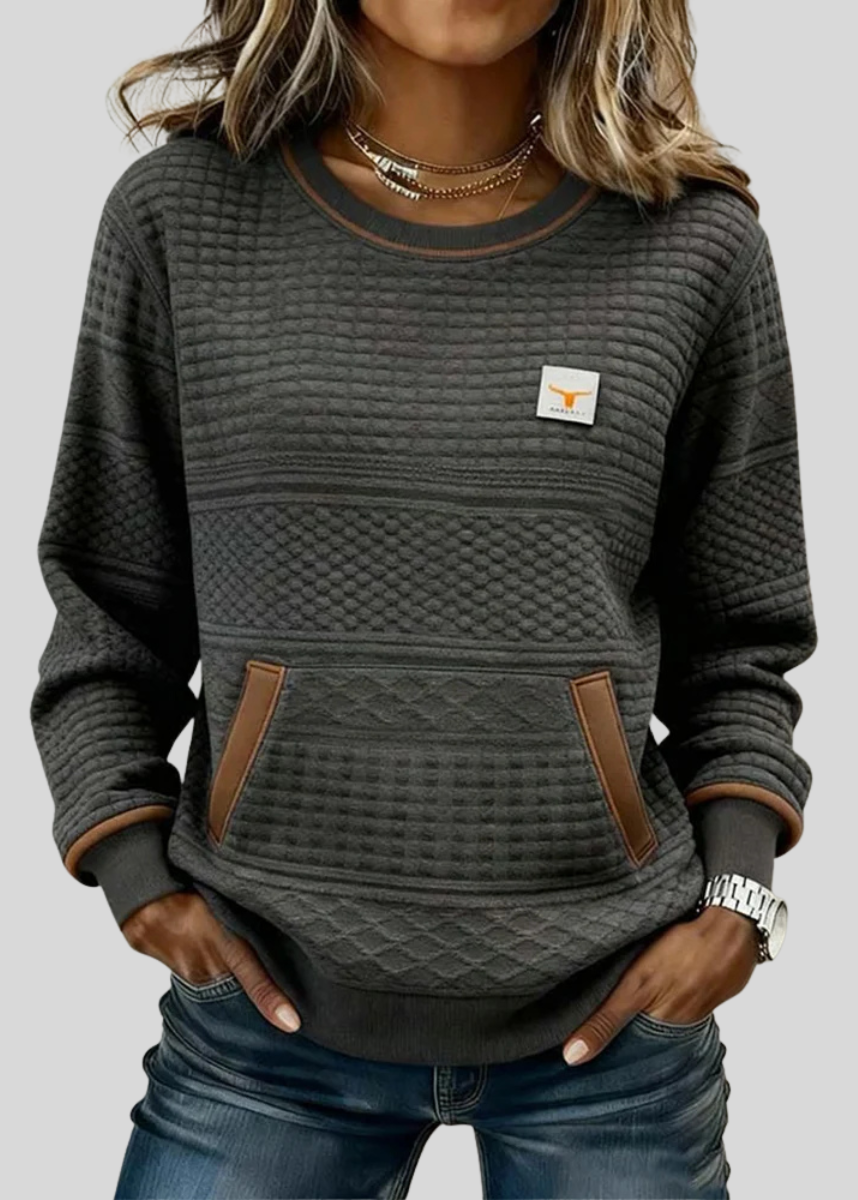 ELLA | Sudadera bicolor con bolsillo canguro