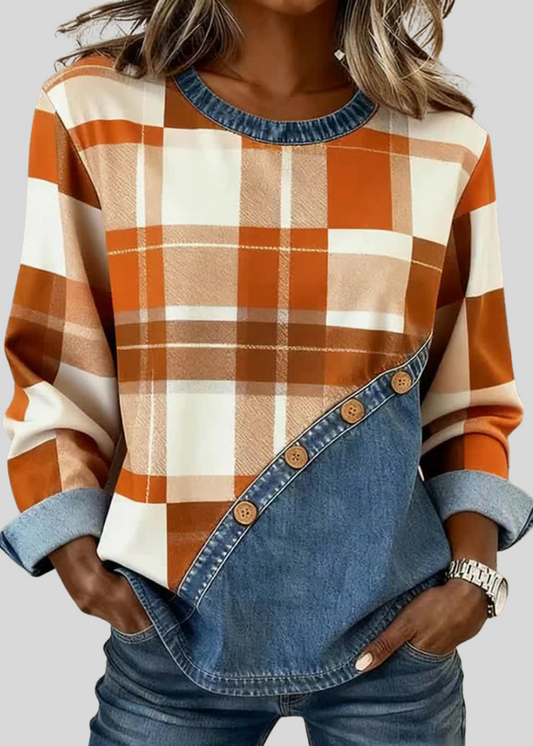 ZOE | Jersey con panel patchwork