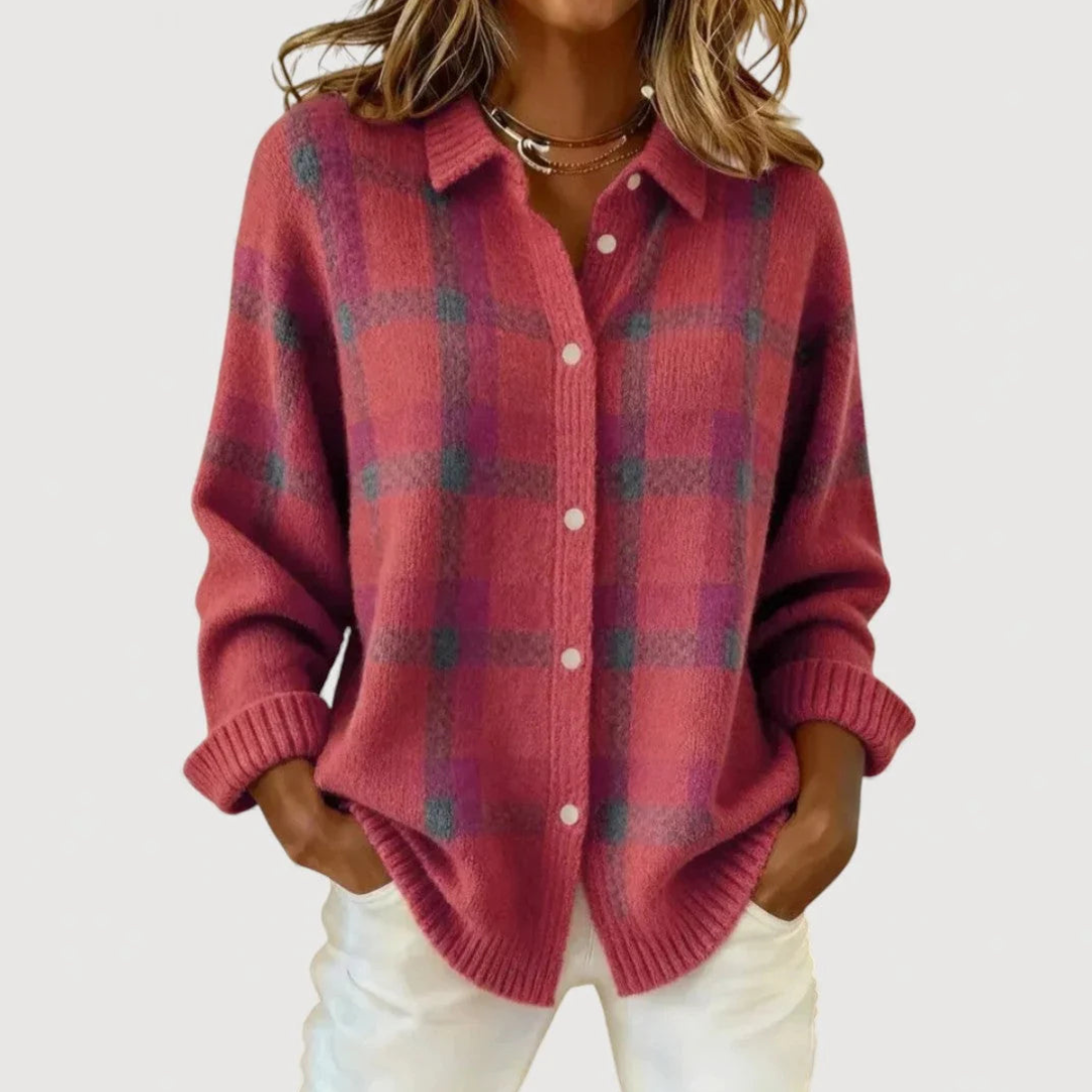 Lucia | Cardigan de Punto a Cuadros