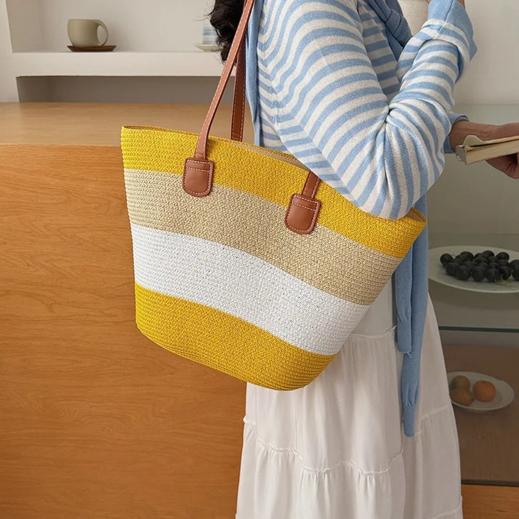 Cora | El Colorido Bolso de Paja Tejido