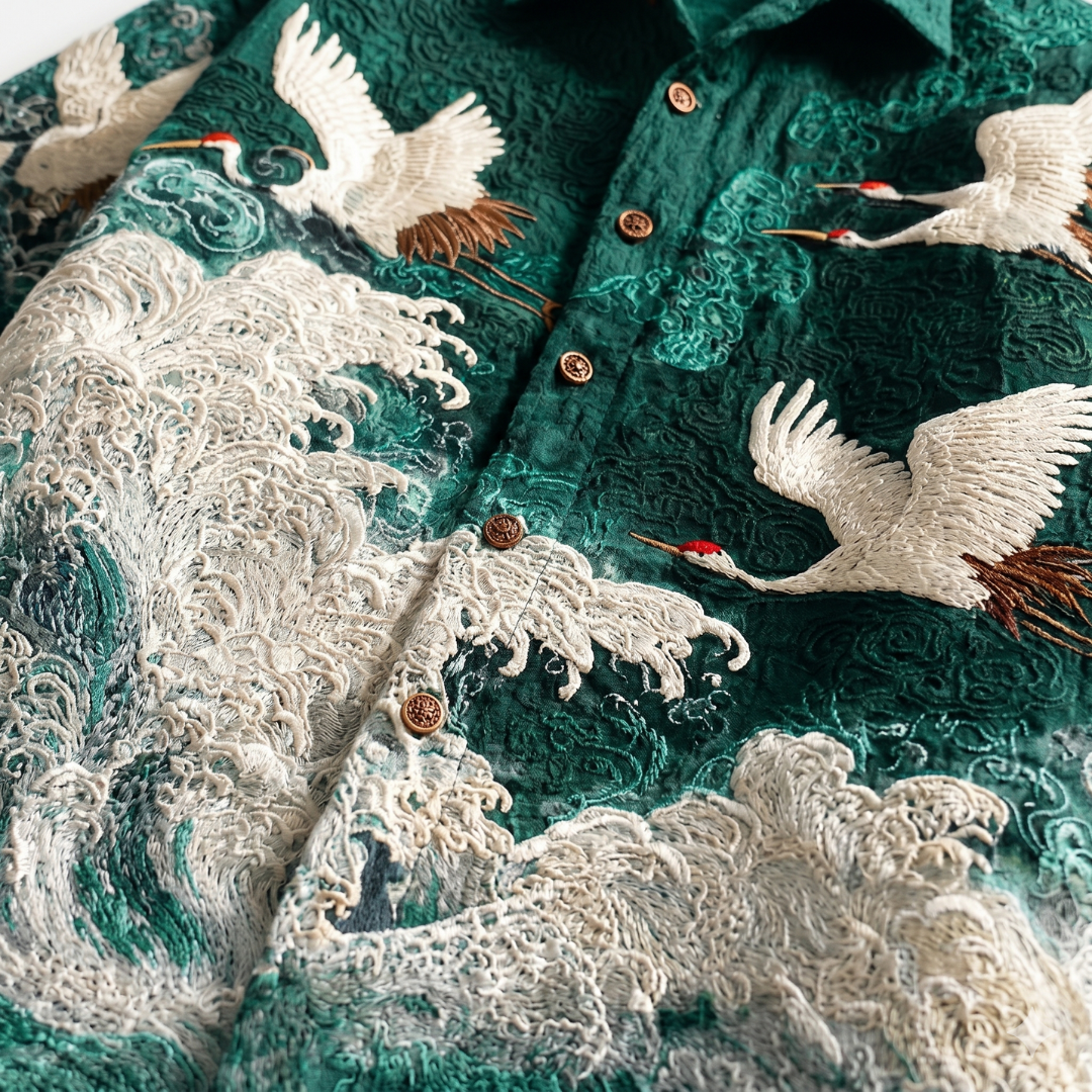 Erik  | Camisa con estampado de grullas