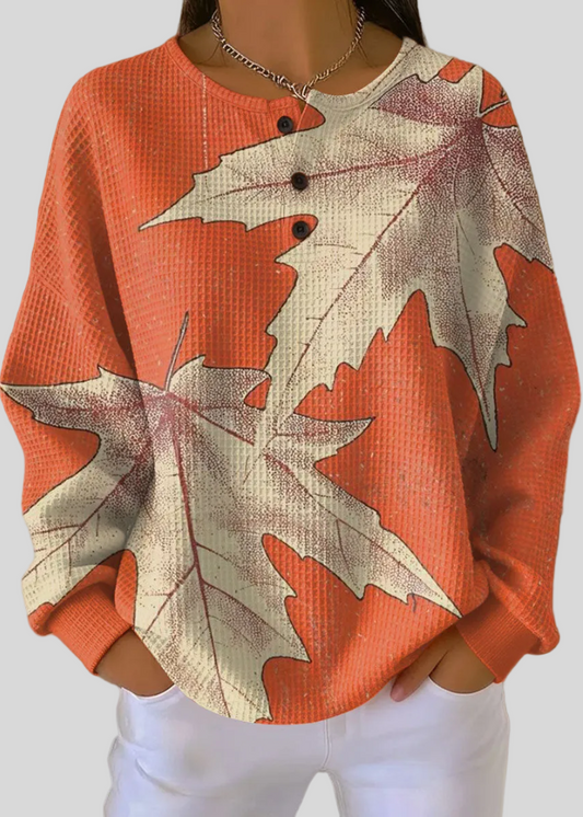 LILY | Sudadera oversize con estampado de hojas