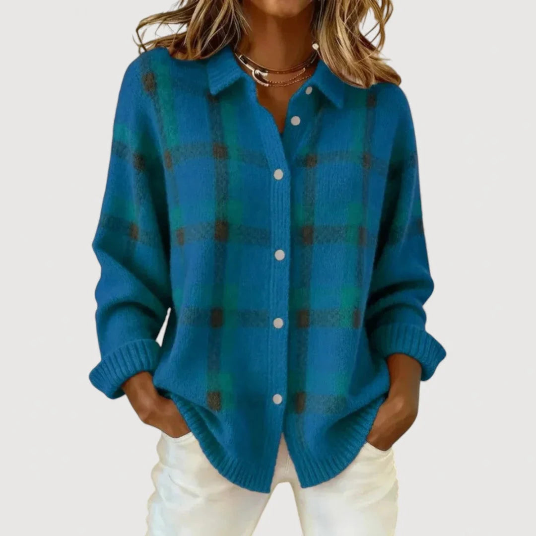 Clara | Cardigan de Punto a Cuadros