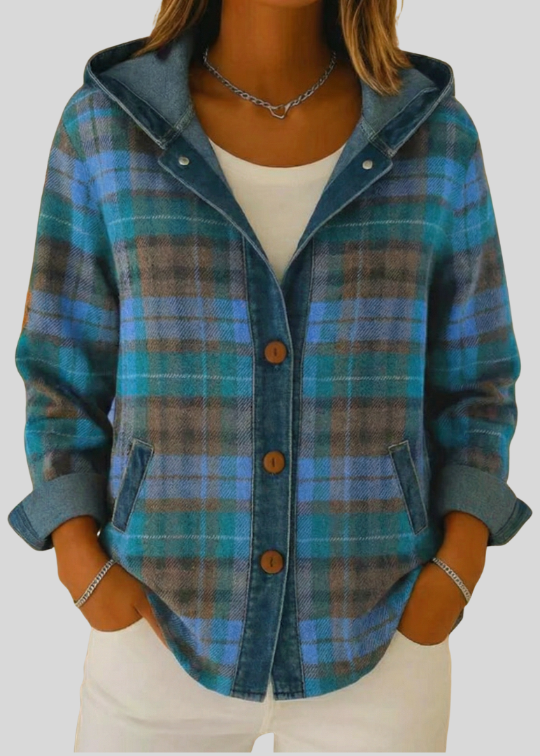 ERIN | Sobrecamisa a cuadros con capucha