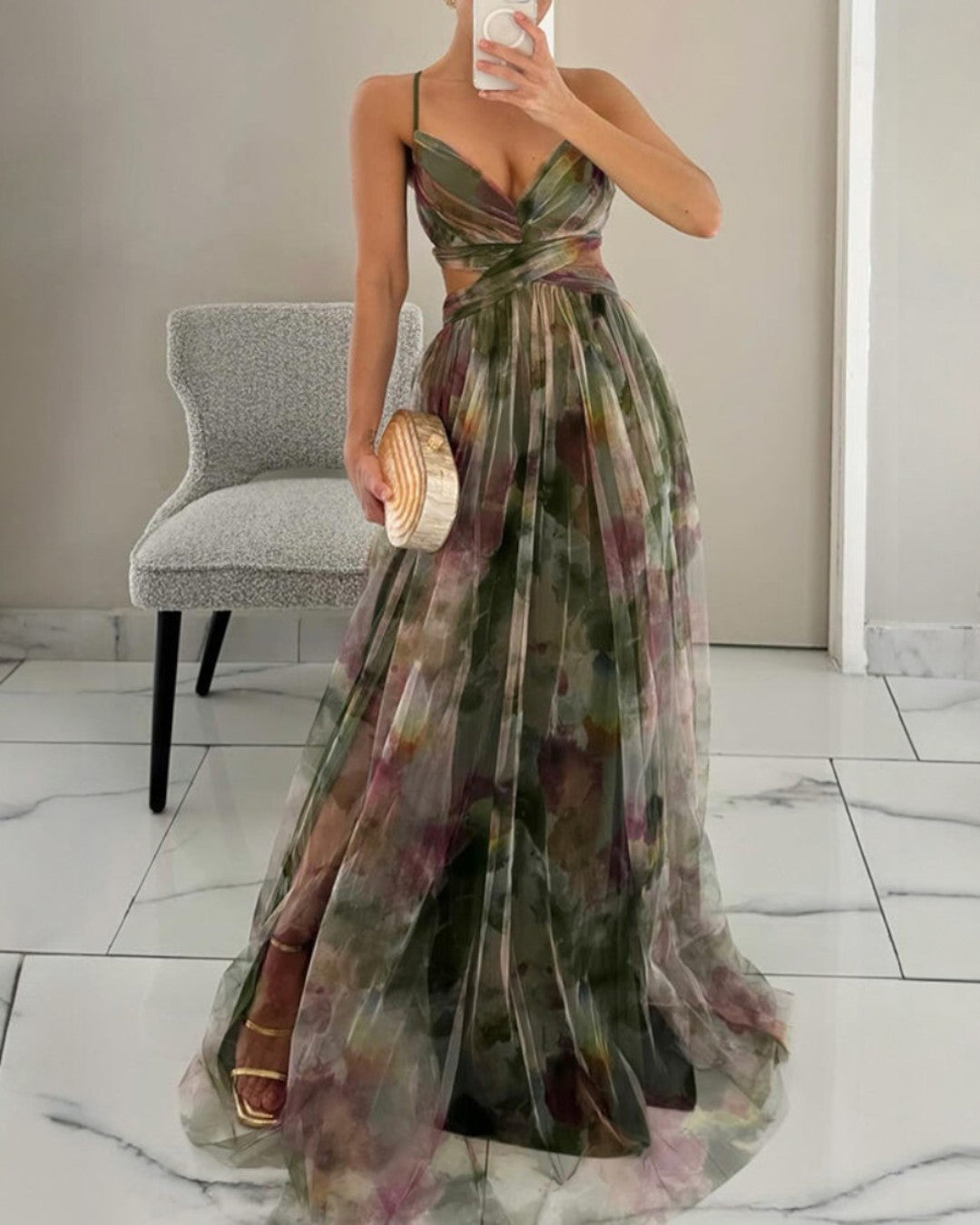 Giselle | Vestido largo con un encantador estampado floral