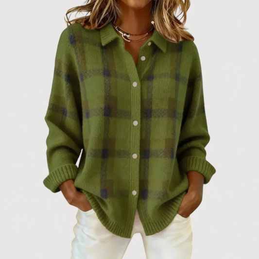 Matilde | Cardigan de Punto a Cuadros
