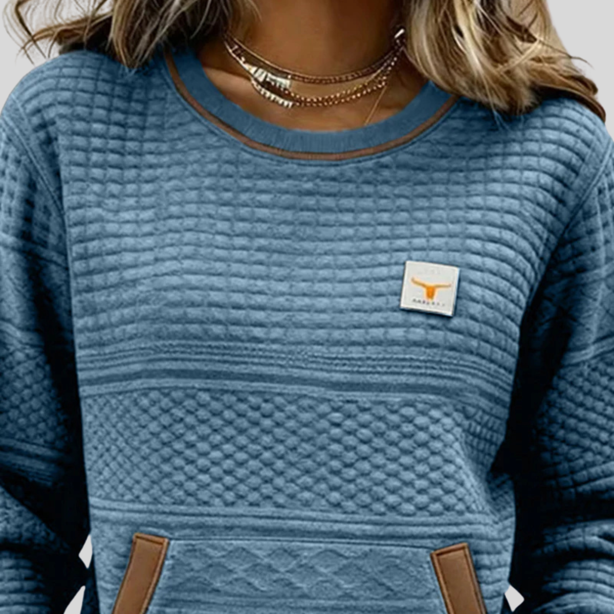 ELLA | Sudadera bicolor con bolsillo canguro