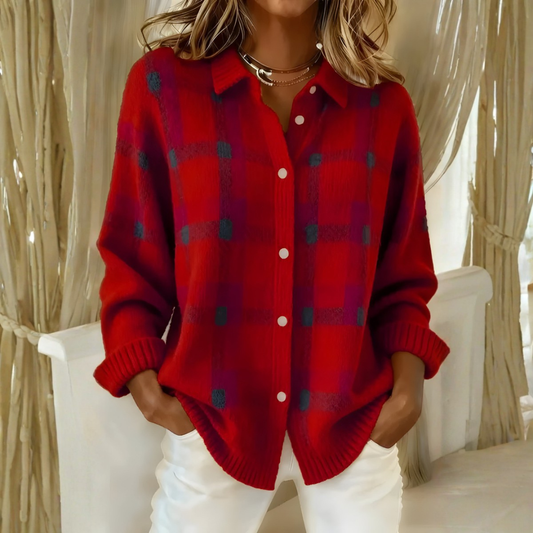 Emilia | Cardigan de Punto a Cuadros