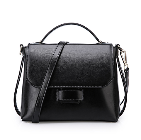 Bolso de hombro de cuero de estilo clásico