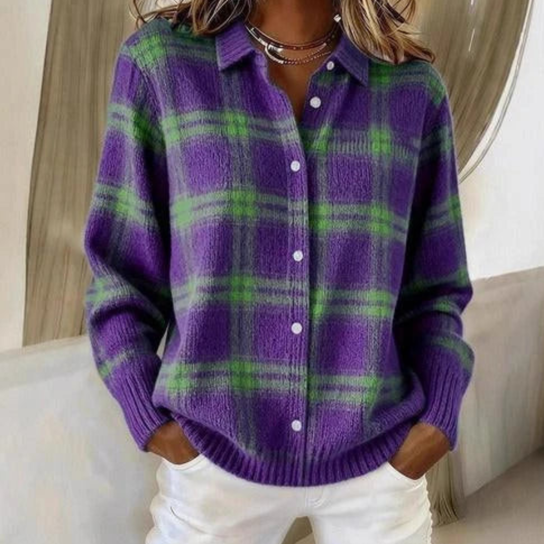 Fiorenza | Cardigan de Punto a Cuadros