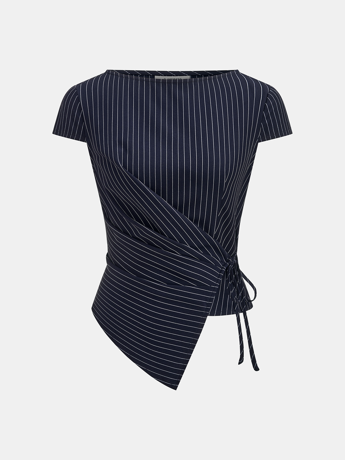 Conjunto Top Anudado a Rayas y Pantalones de Pierna Ancha