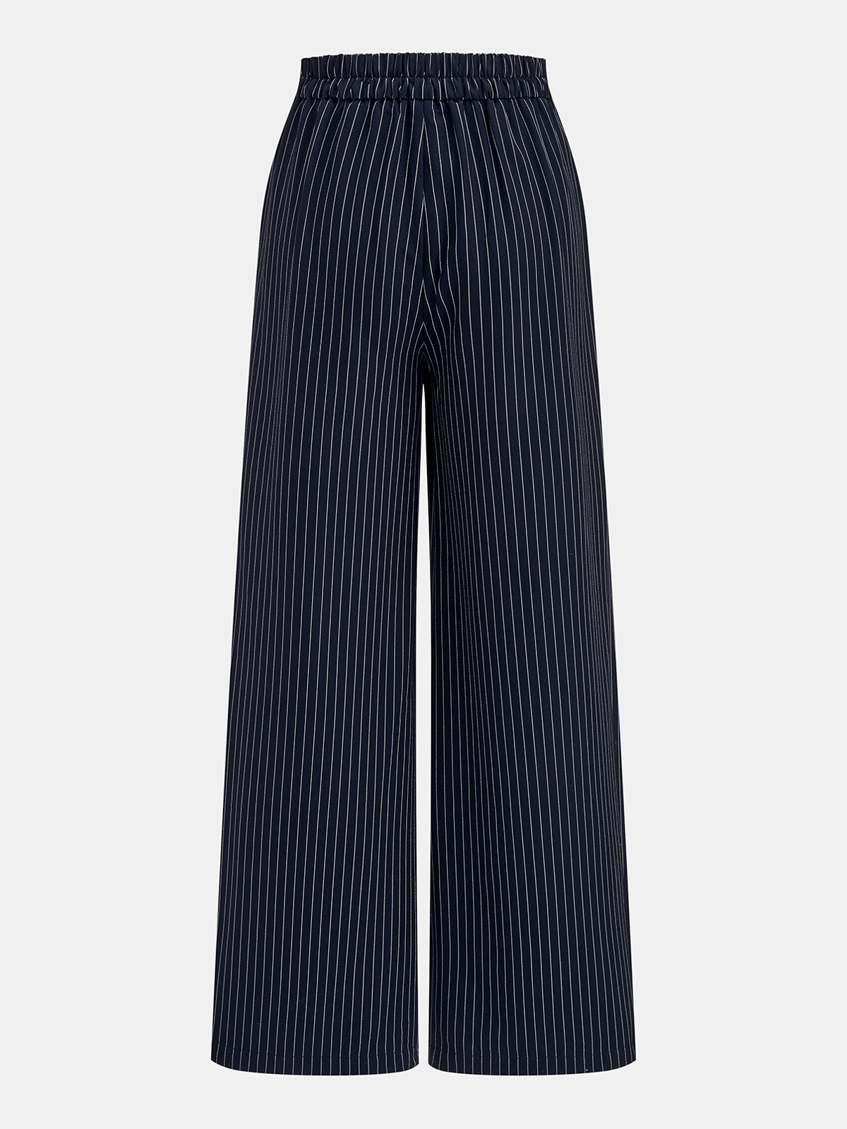 Conjunto Top Anudado a Rayas y Pantalones de Pierna Ancha