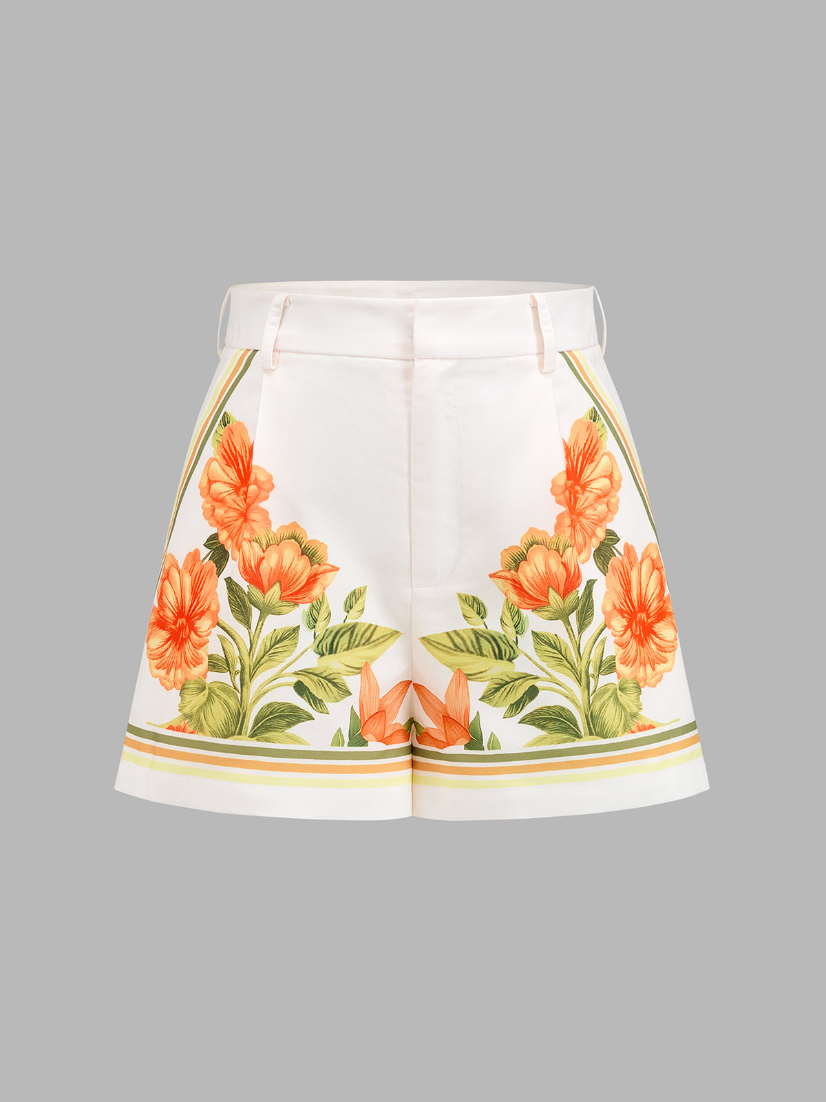 Conjunto Top Halter con Estampado Floral y Shorts