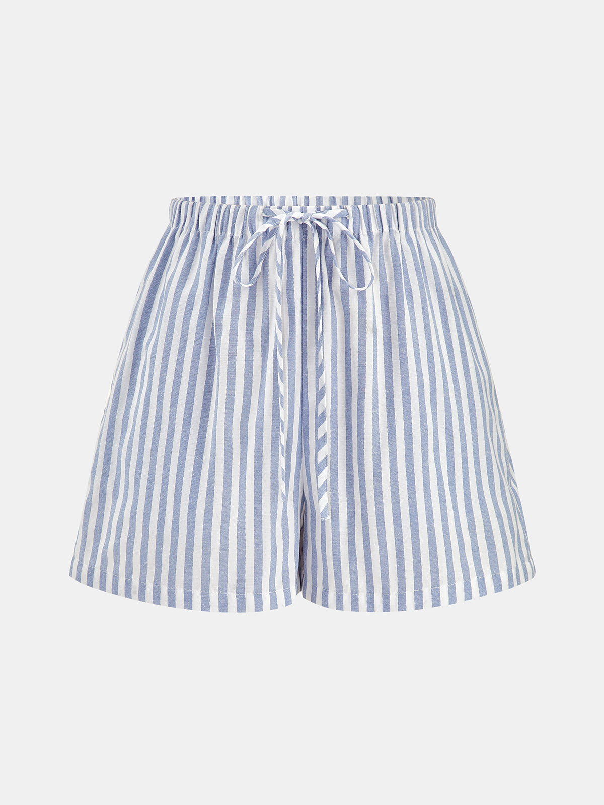 Top de Tirantes a Rayas y Conjunto de Shorts con Cordón