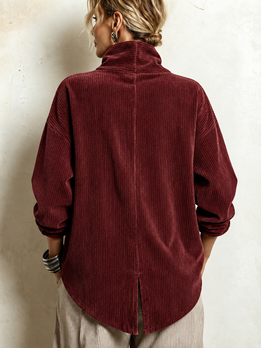 AMBER | Top de pana con botones
