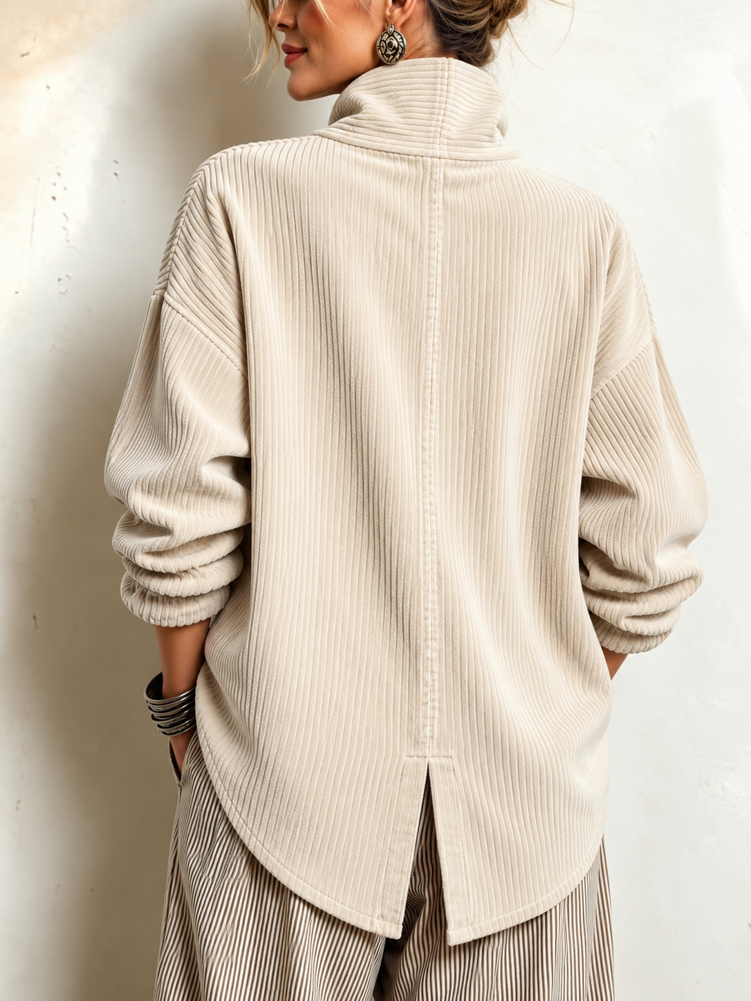 AMBER | Top de pana con botones