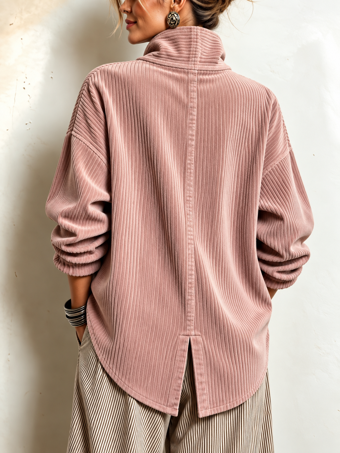 AMBER | Top de pana con botones