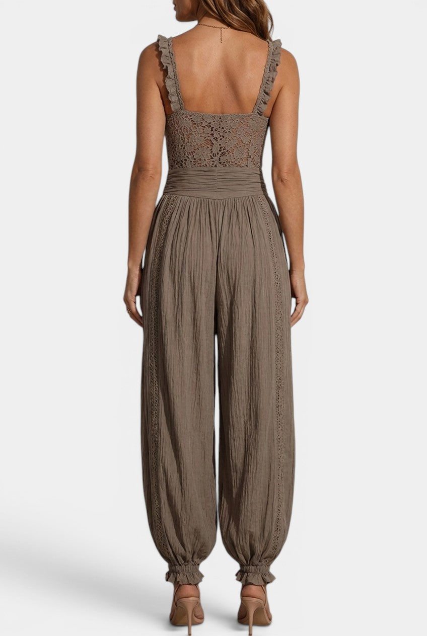 Nine - Conjunto Bustier de Encaje y Pantalón Bombacho