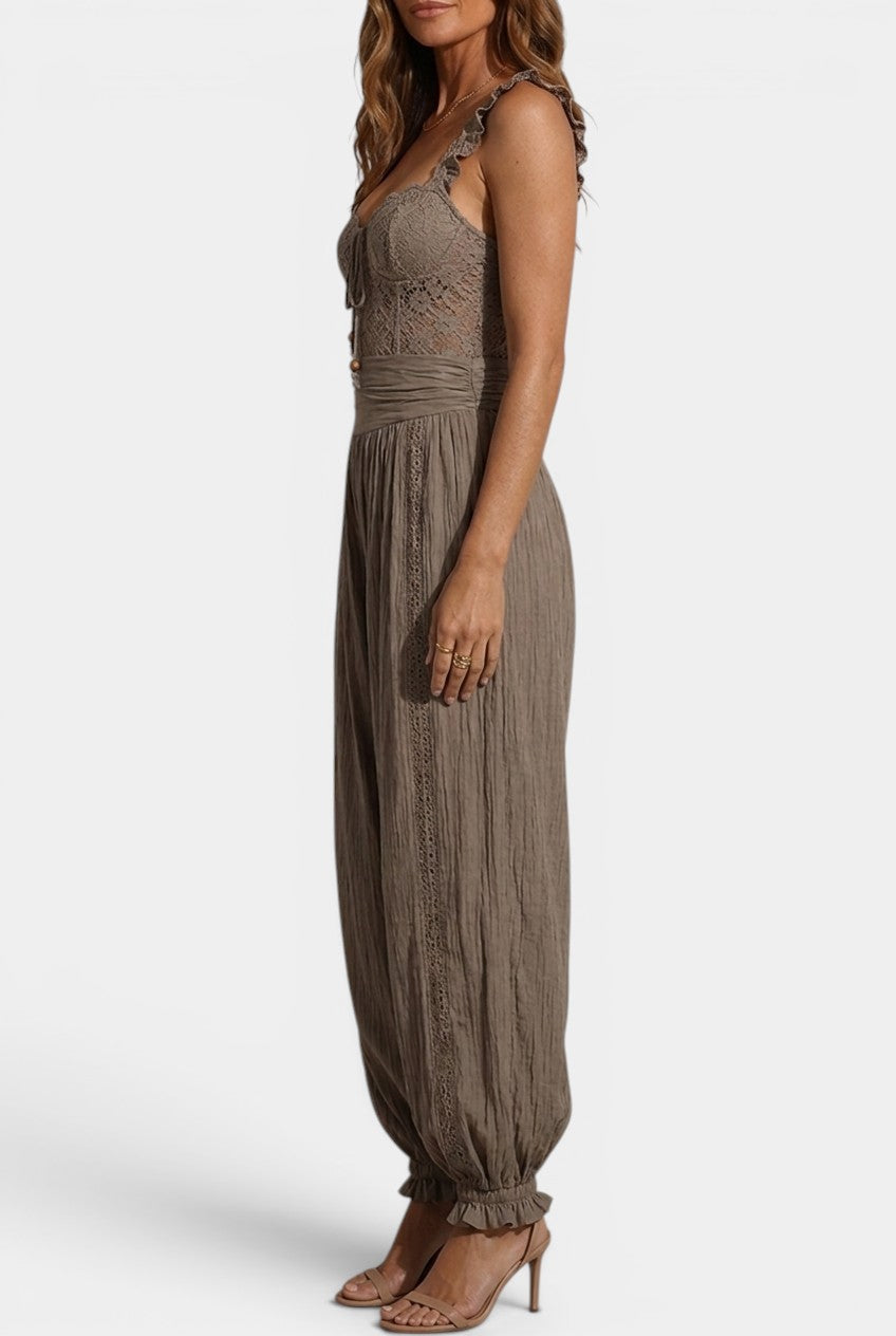 Nine - Conjunto Bustier de Encaje y Pantalón Bombacho