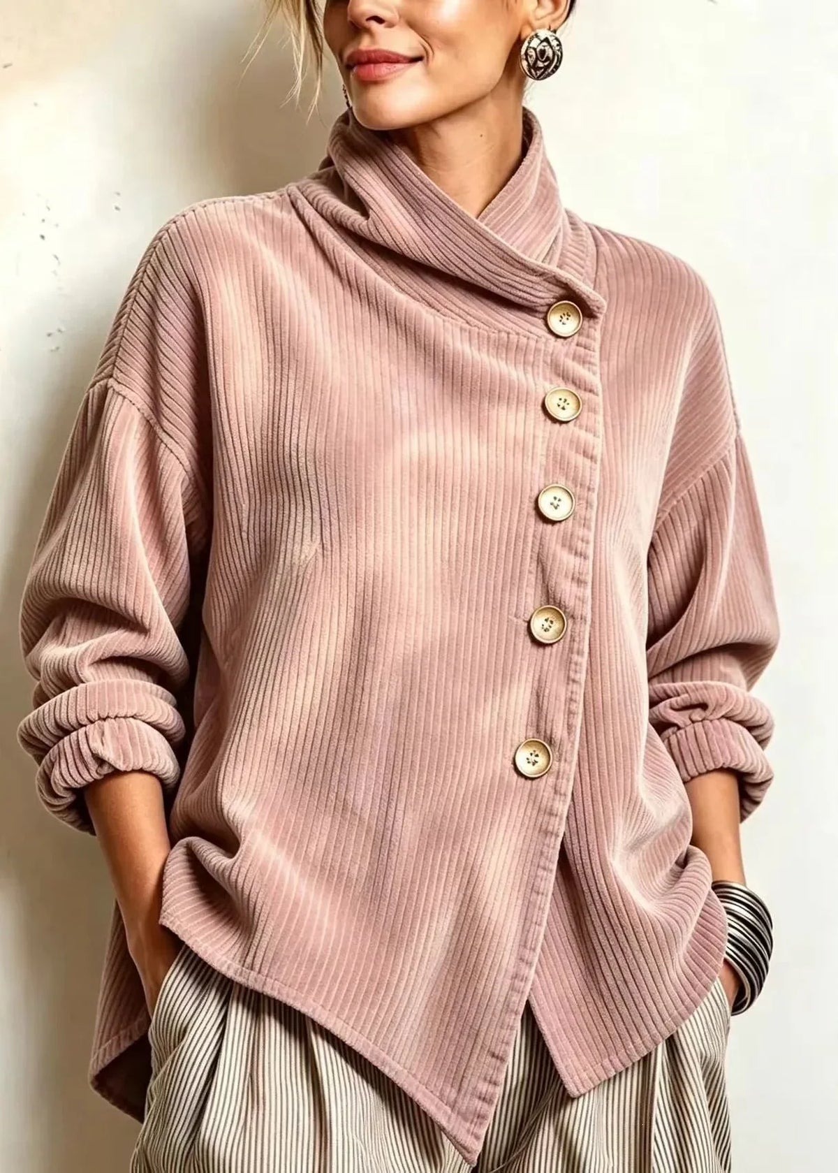 AMBER | Top de pana con botones