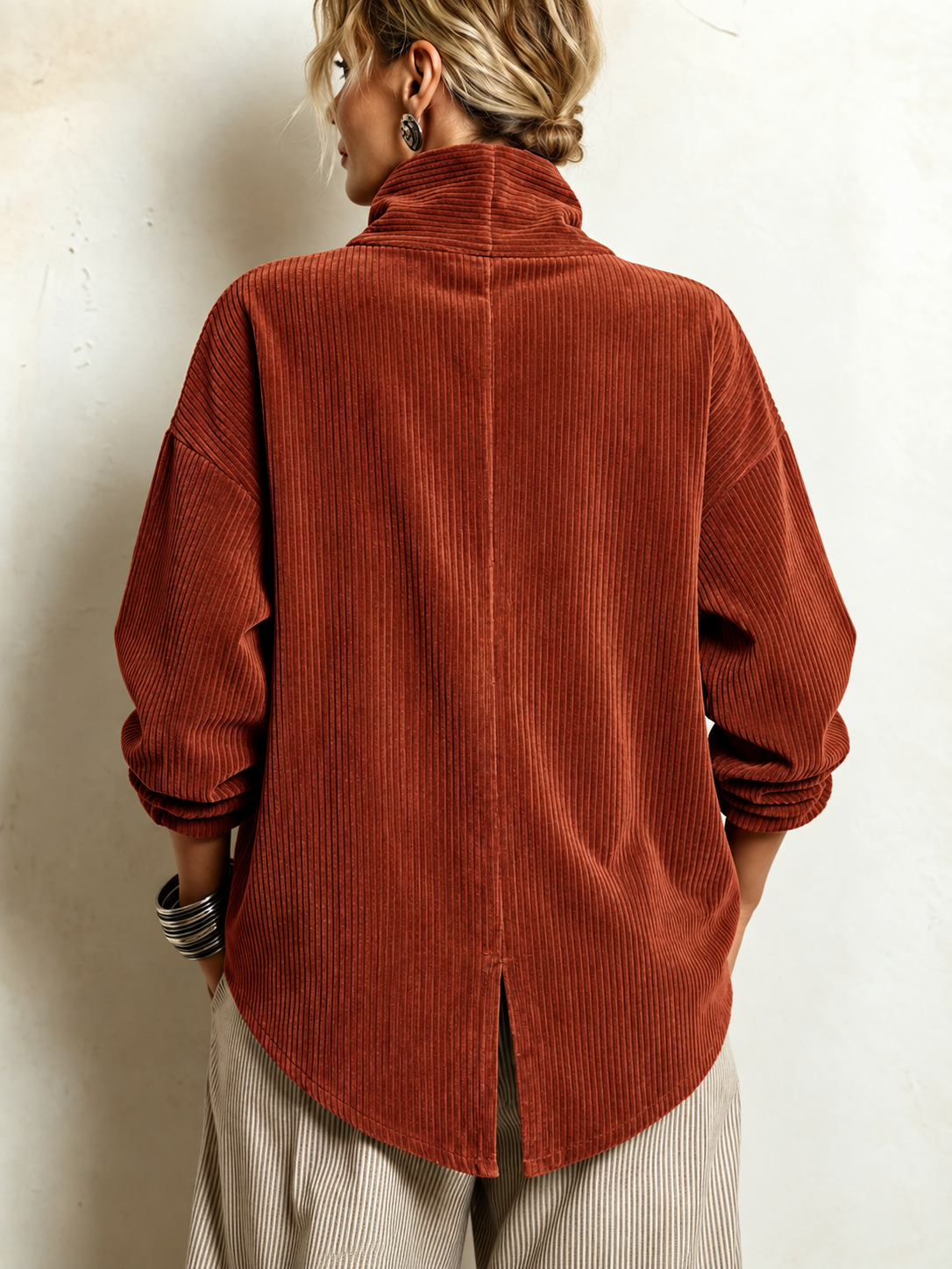 AMBER | Top de pana con botones