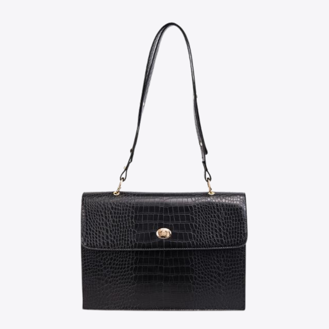 Bolso de cuero con efecto escamado