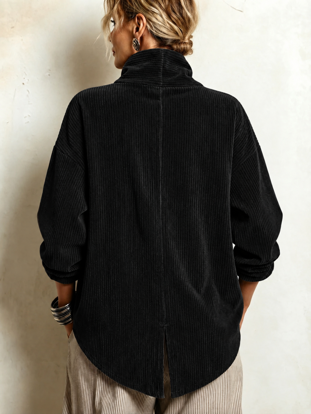 AMBER | Top de pana con botones