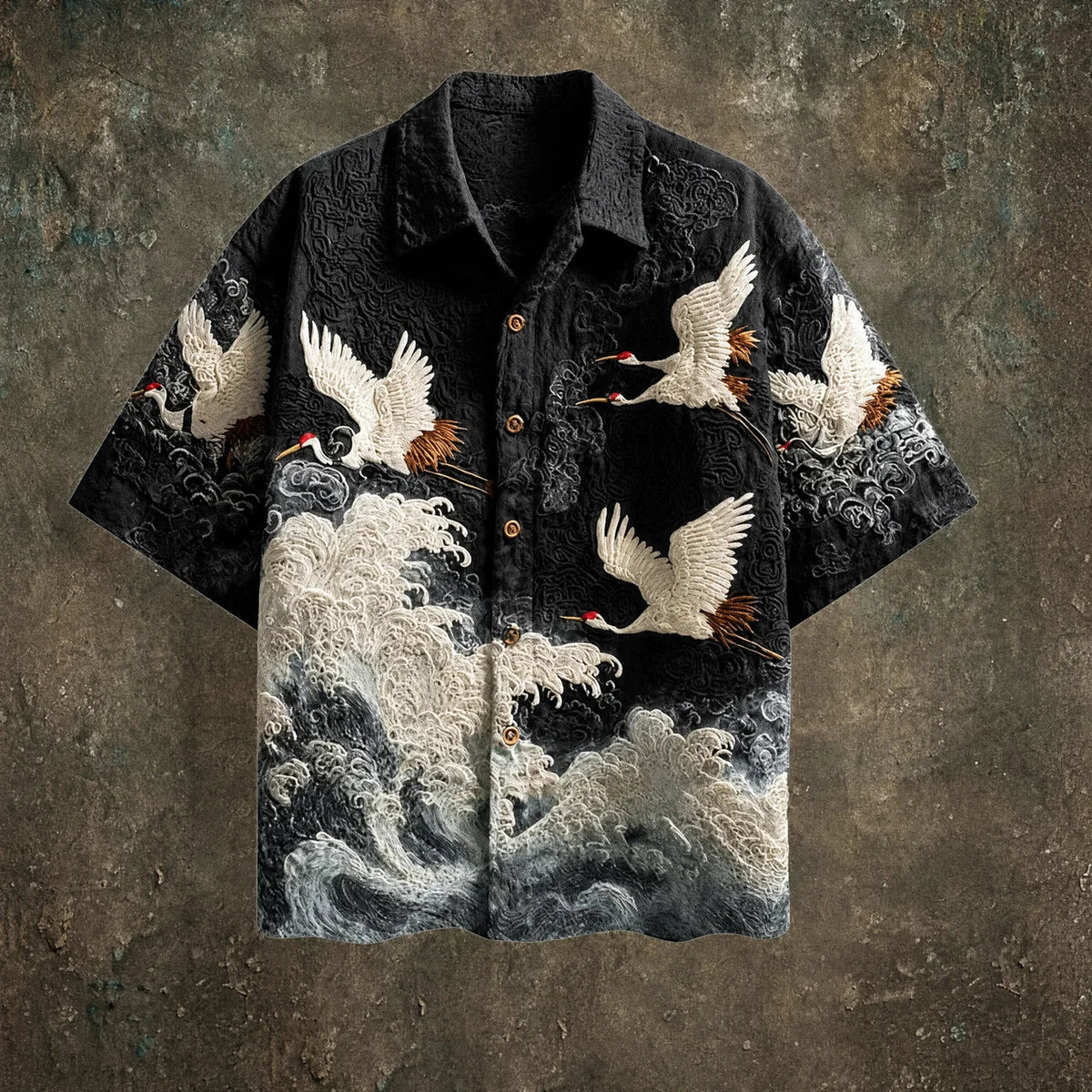 Erik  | Camisa con estampado de grullas