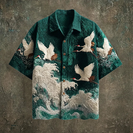 Erik  | Camisa con estampado de grullas