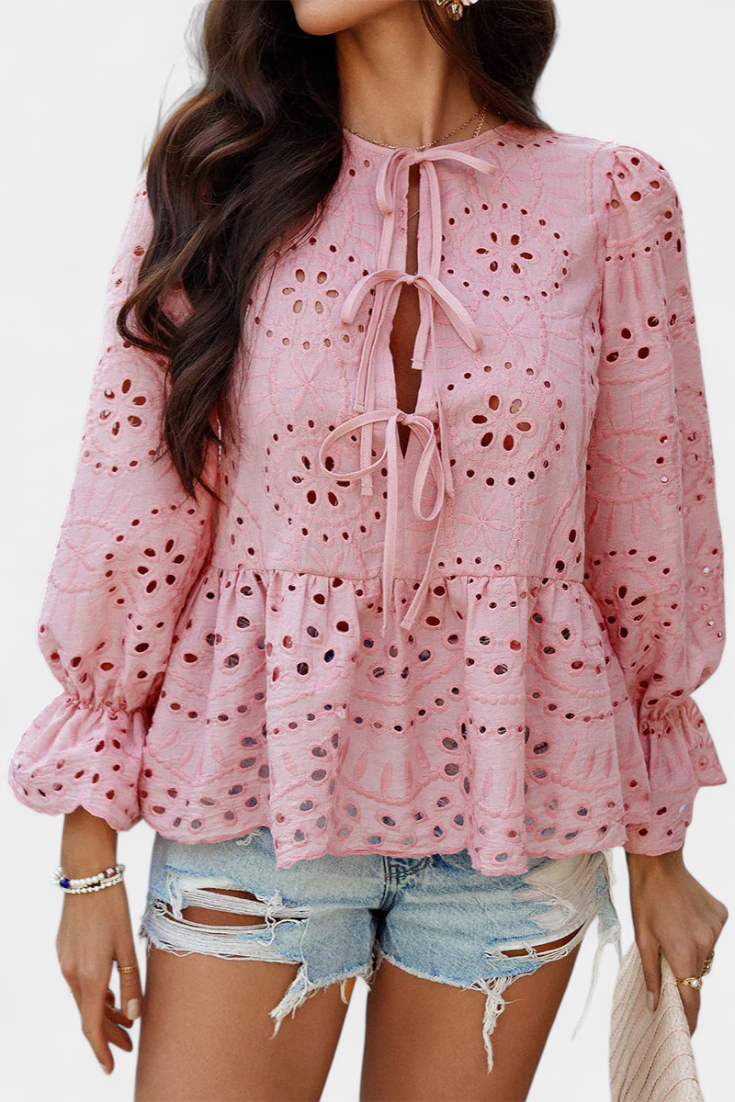 Kayden - Top Boho de Encaje con Corte Amplio