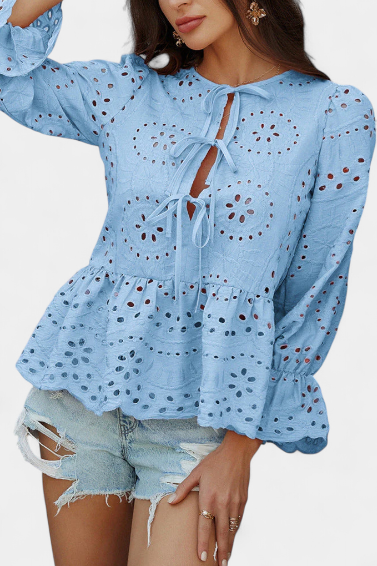 Kayden - Top Boho de Encaje con Corte Amplio