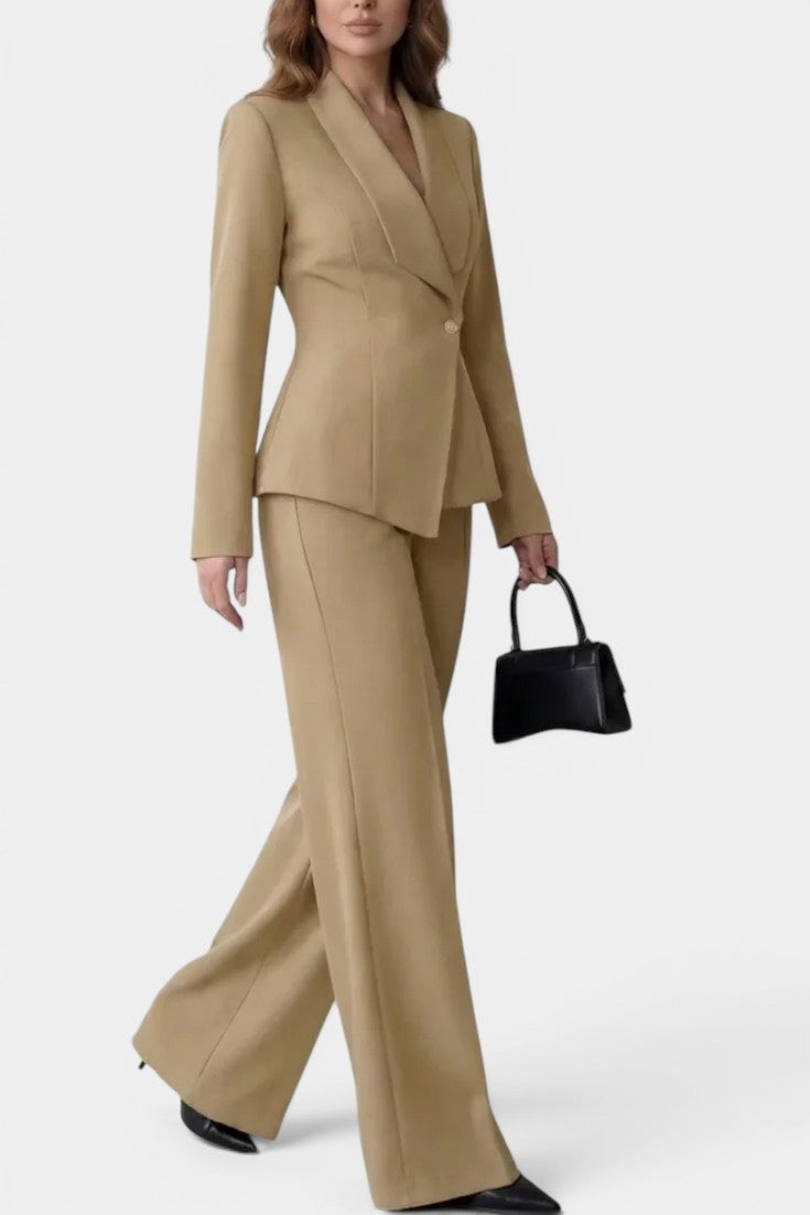Lauréline - Conjunto Blazer Entallado y Pantalón Ancho