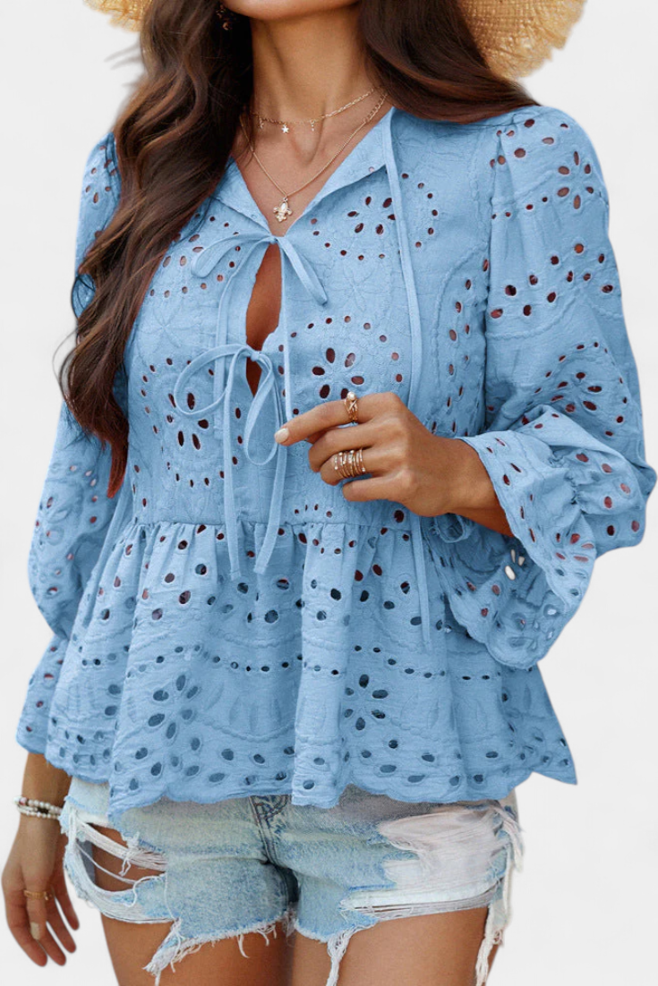 Kayden - Top Boho de Encaje con Corte Amplio