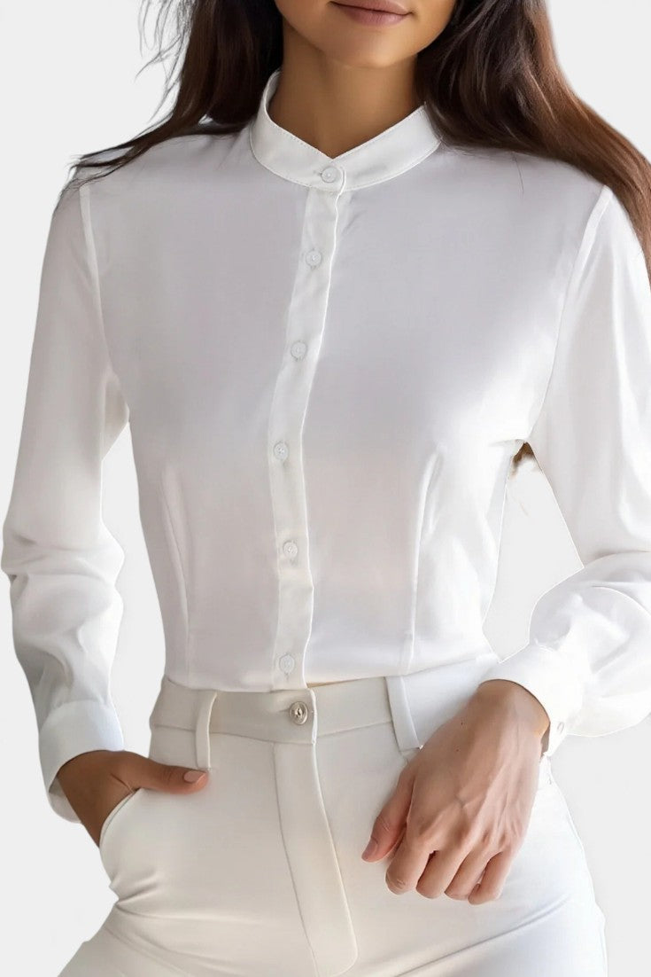 Ysé Camisa con Cuello Mao Abotonada