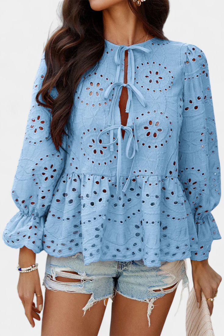 Kayden - Top Boho de Encaje con Corte Amplio