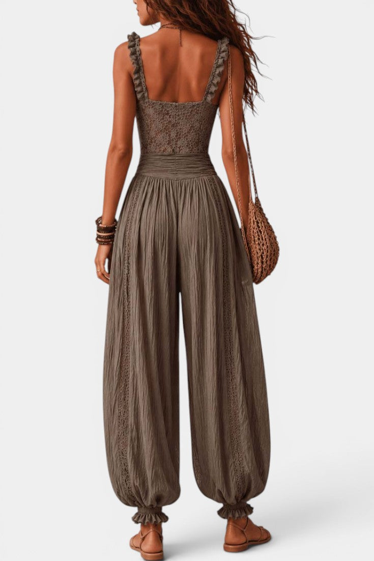 Nine - Conjunto Bustier de Encaje y Pantalón Bombacho