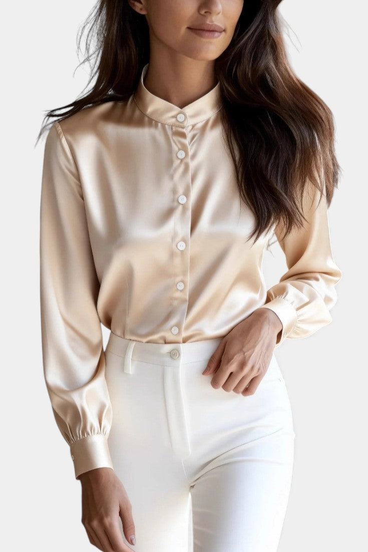 Ysé Camisa con Cuello Mao Abotonada