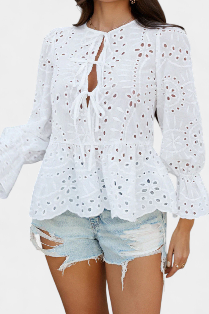 Kayden - Top Boho de Encaje con Corte Amplio