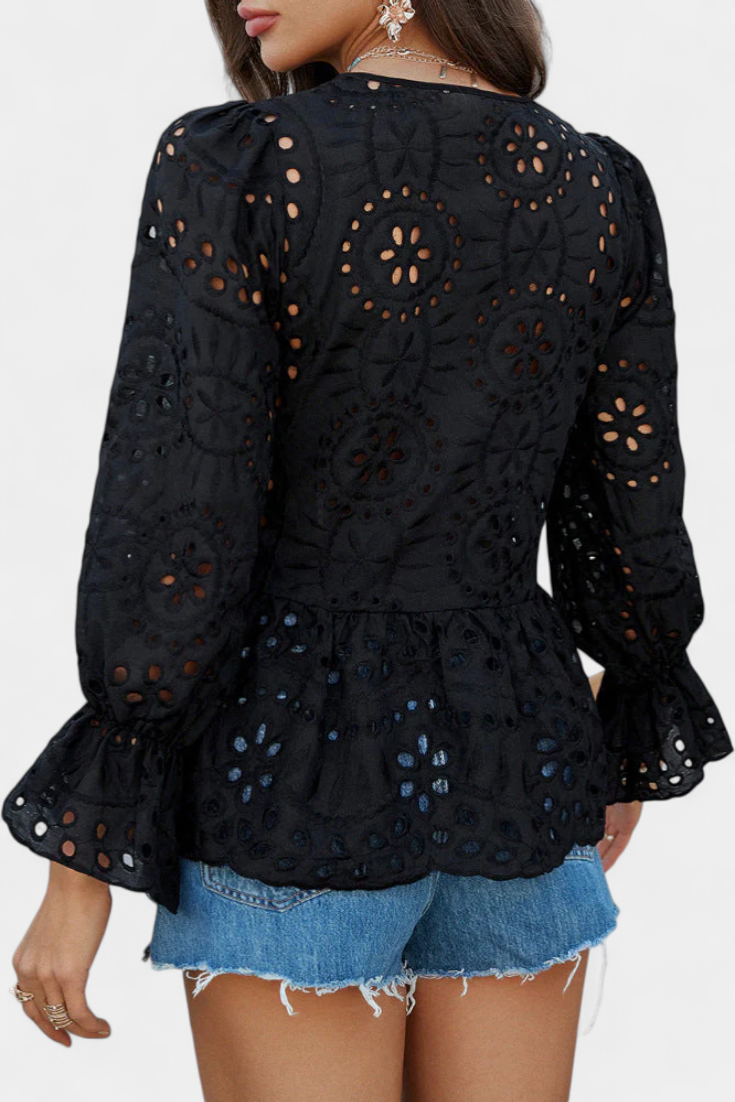 Kayden - Top Boho de Encaje con Corte Amplio