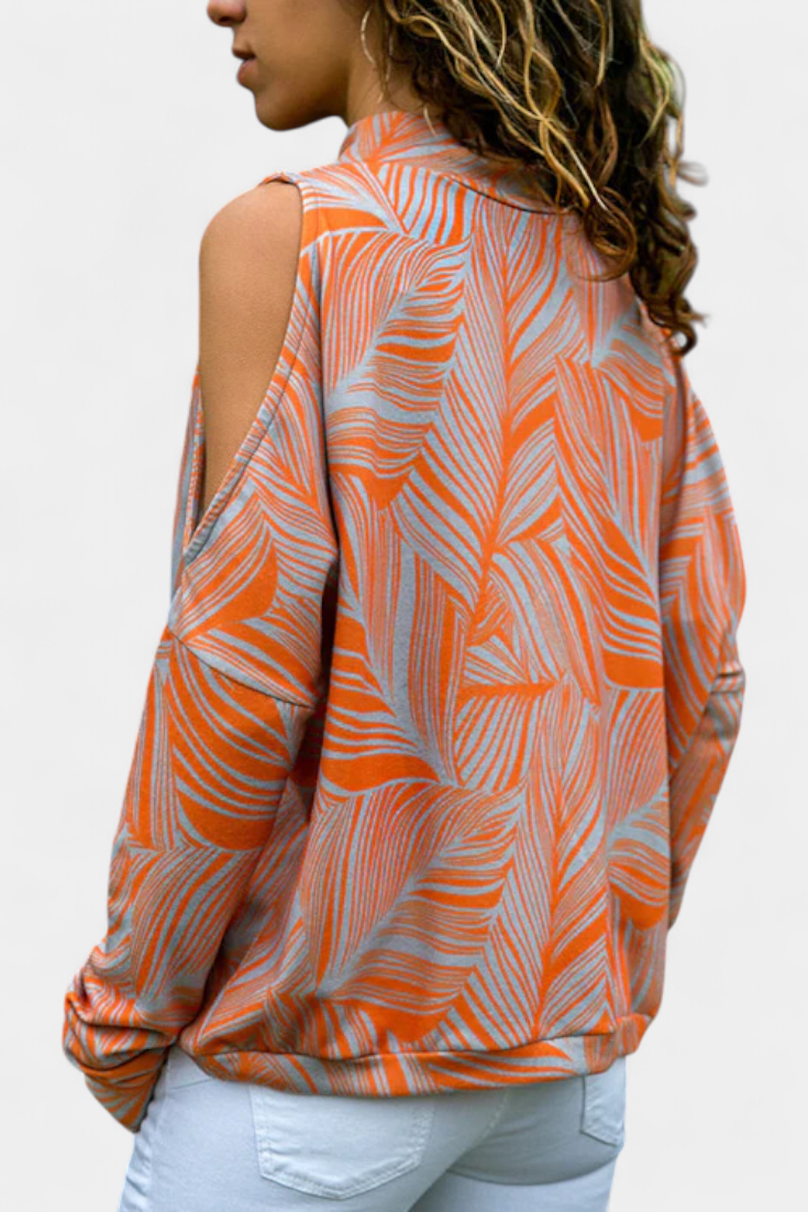 Alana - Blusa con Hombros Descubiertos y Cuello Alto