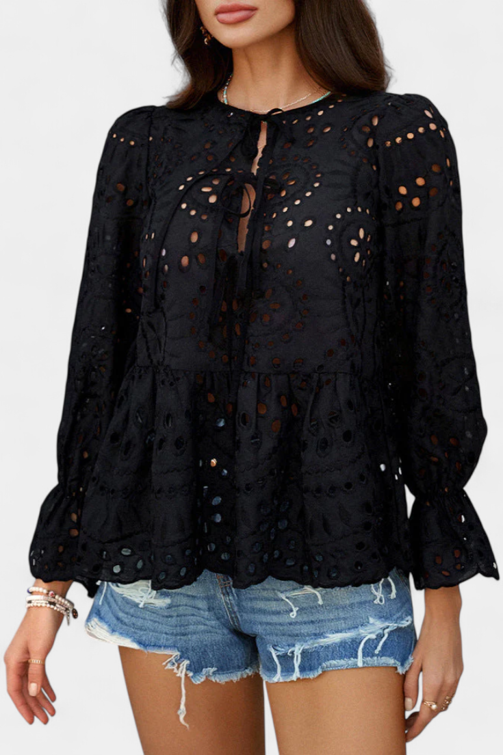 Kayden - Top Boho de Encaje con Corte Amplio