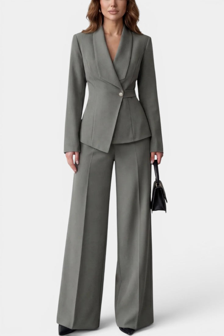 Lauréline - Conjunto Blazer Entallado y Pantalón Ancho