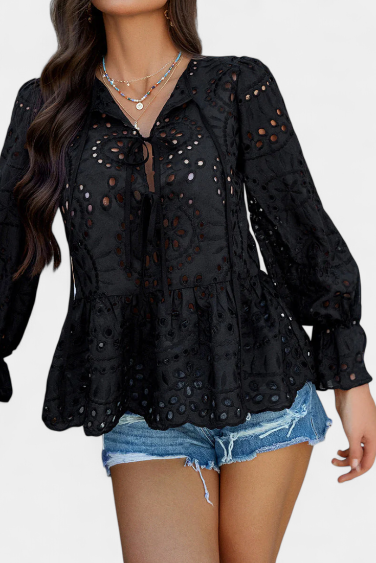 Kayden - Top Boho de Encaje con Corte Amplio